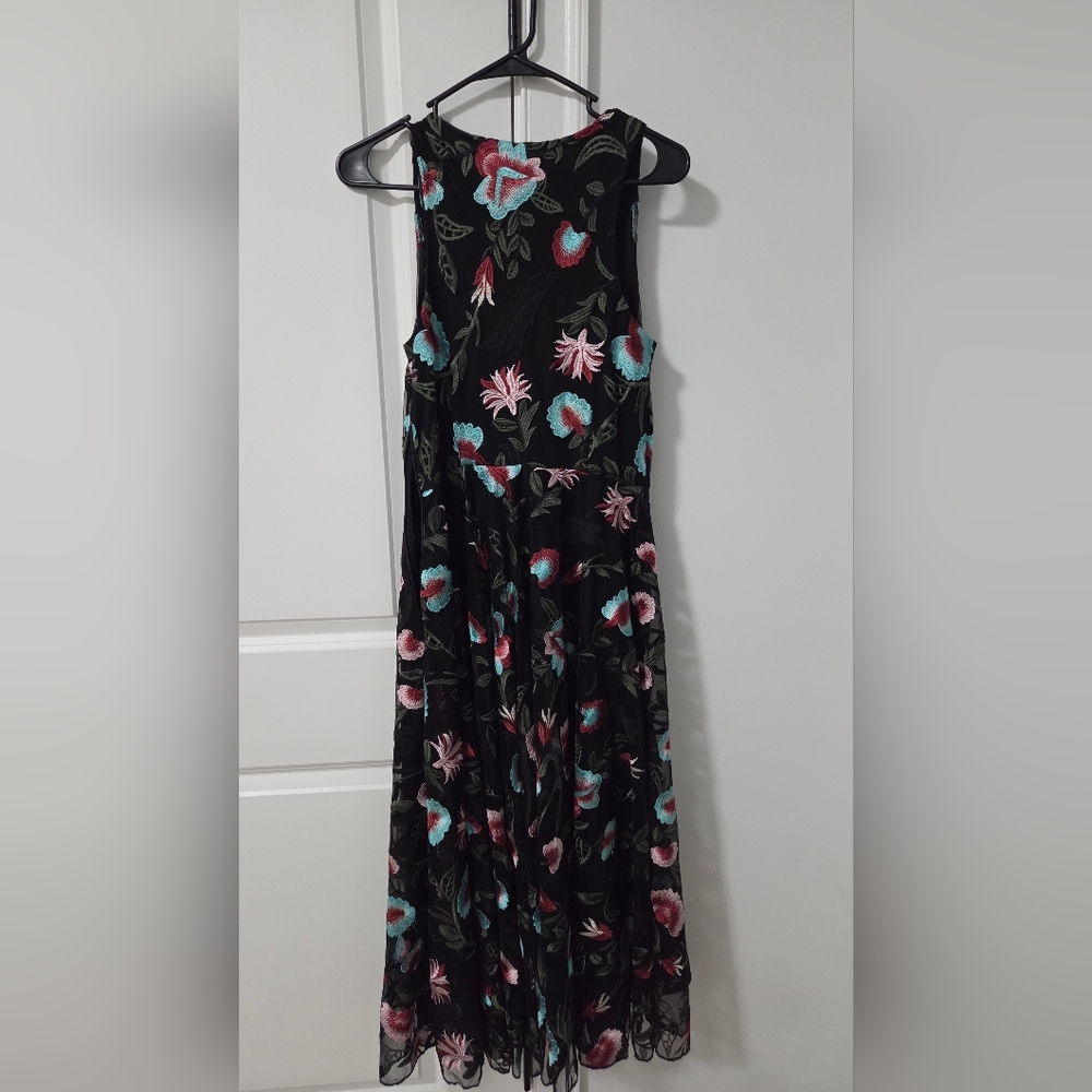 Johnny Was Black Dress with Colorful Floral Design - Picture 5 of 15